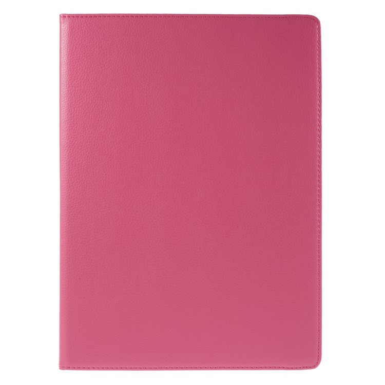 For iPad Pro 12.9 inch 360 Rotating Stand Lychee Leather Smart Cover - Rose-2