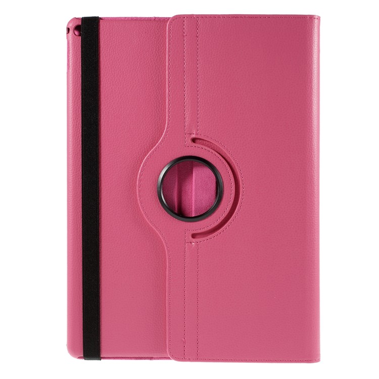 For iPad Pro 12.9 inch 360 Rotating Stand Lychee Leather Smart Cover - Rose-3