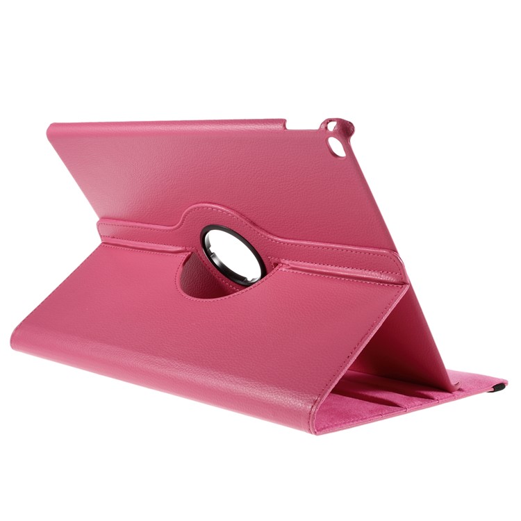 For iPad Pro 12.9 inch 360 Rotating Stand Lychee Leather Smart Cover - Rose-5
