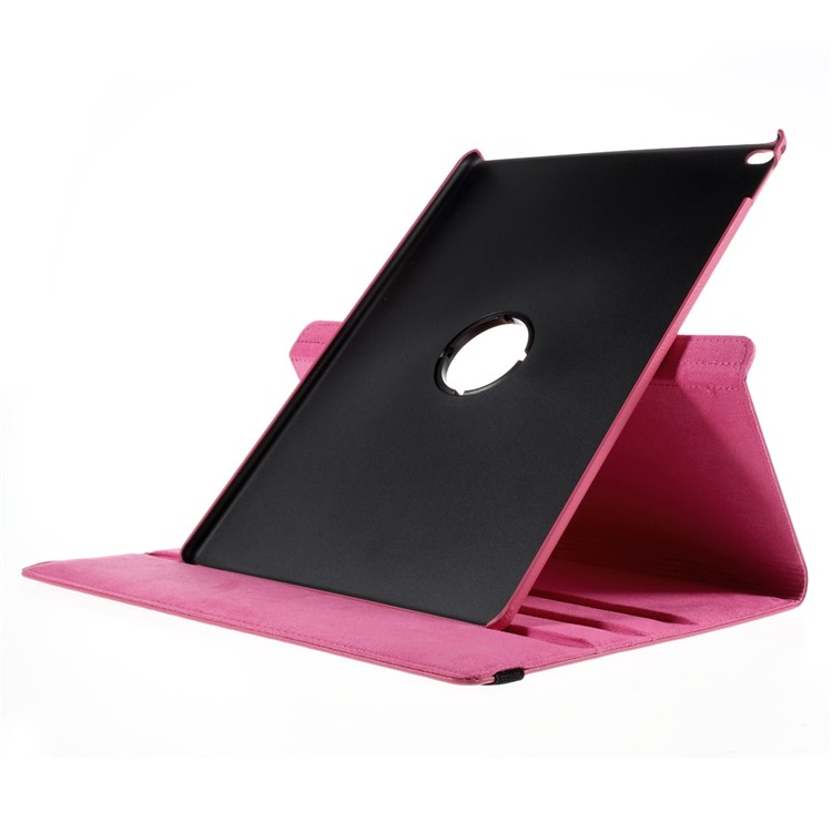 For iPad Pro 12.9 inch 360 Rotating Stand Lychee Leather Smart Cover - Rose-6