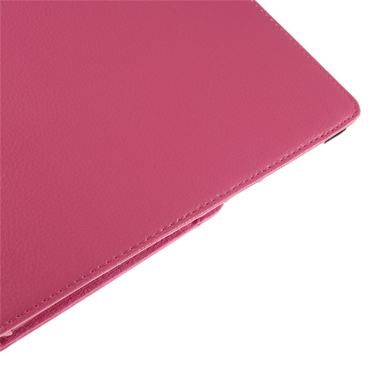 For iPad Pro 12.9 inch 360 Rotating Stand Lychee Leather Smart Cover - Rose-9