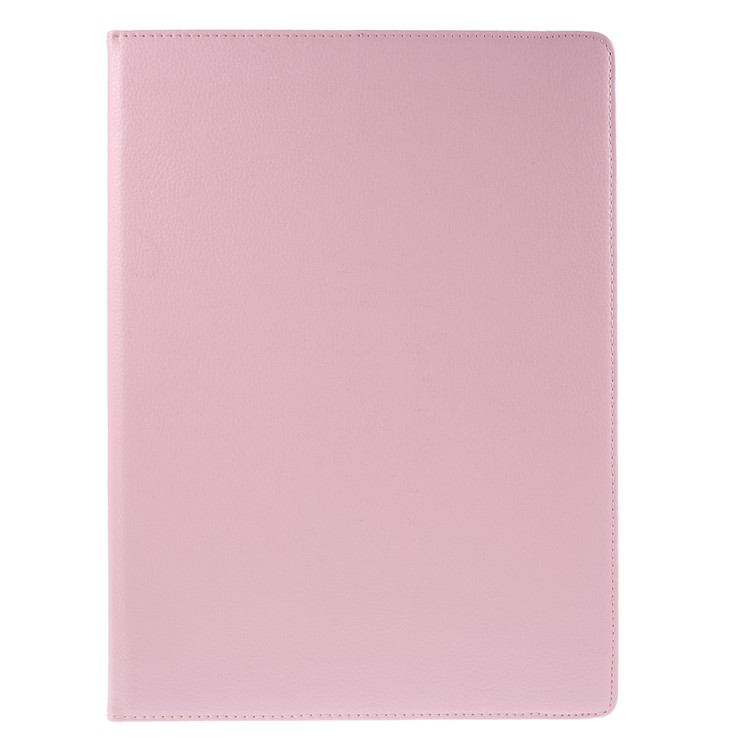 For iPad Pro 12.9 inch 360 Rotating Stand Lychee Smart Leather Case Accessory - Pink-2