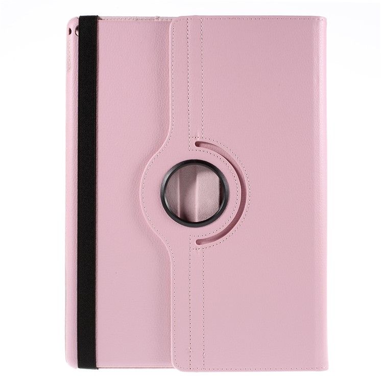 For iPad Pro 12.9 inch 360 Rotating Stand Lychee Smart Leather Case Accessory - Pink-3