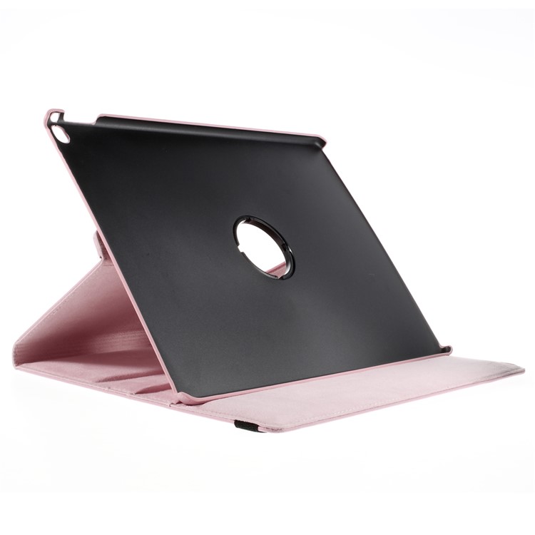 For iPad Pro 12.9 inch 360 Rotating Stand Lychee Smart Leather Case Accessory - Pink-4