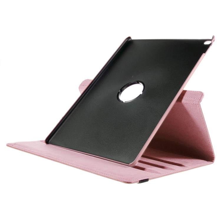 For iPad Pro 12.9 inch 360 Rotating Stand Lychee Smart Leather Case Accessory - Pink-6