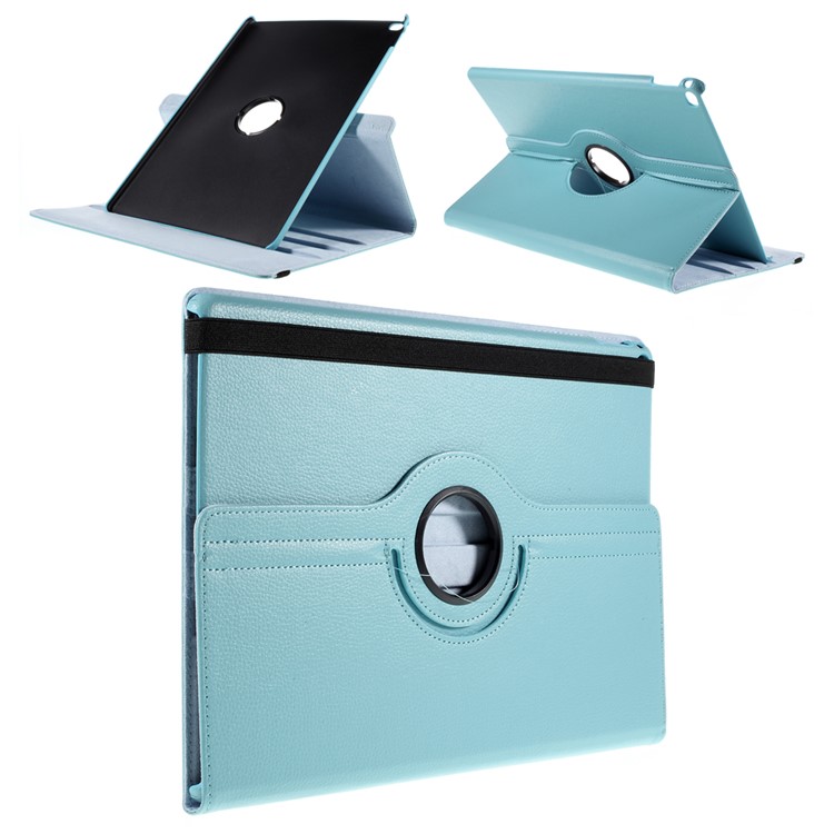 For iPad Pro 12.9 inch Full Rotary Multi-Angle Stand Lychee Smart Leather Shell - Baby Blue-1