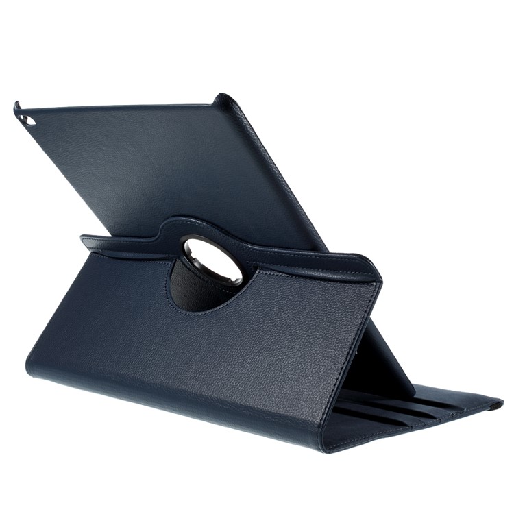 For iPad Pro 12.9 inch 360-Rotation Lychee Smart Leather Stand Case - Dark Blue-7