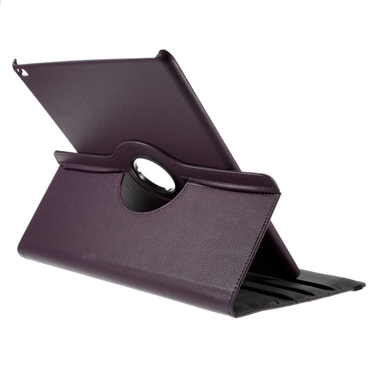 360-Rotation Stand Lychee Smart Leather Tablet Cover for iPad Pro 12.9 inch - Purple-7