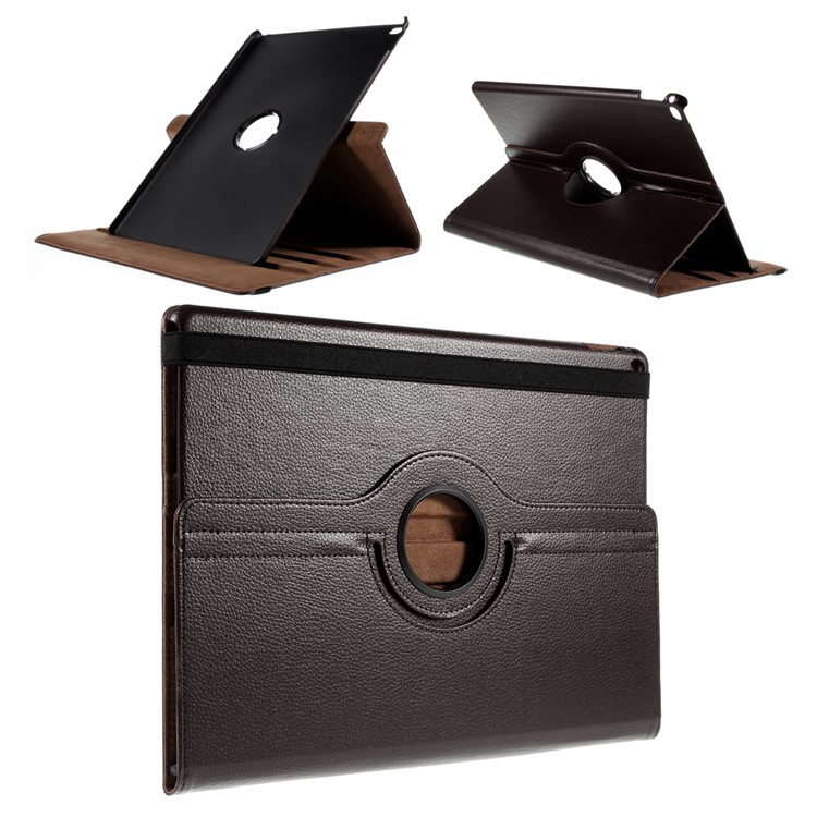 360-Rotation Stand Lychee Smart Leather Cover Case for iPad Pro 12.9 inch - Coffee-1