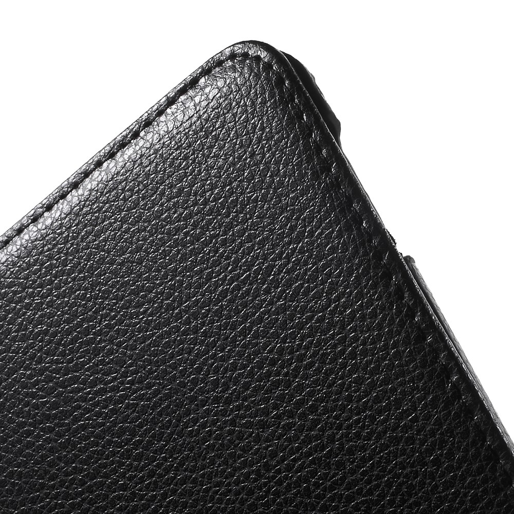 Para iPad mini 4 Lychee 360-rotação couro capa caso de suporte - preto-10