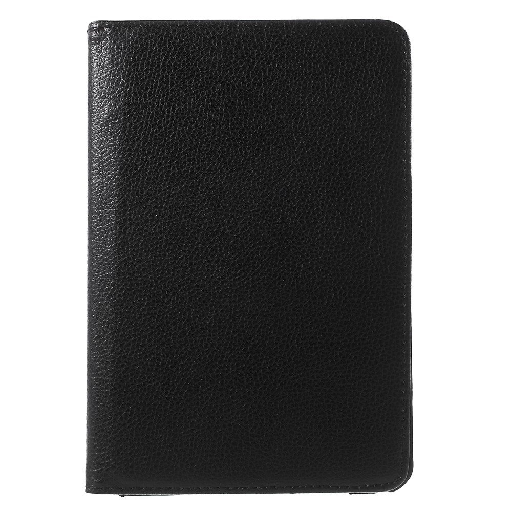 Para iPad mini 4 Lychee 360-rotação couro capa caso de suporte - preto-2