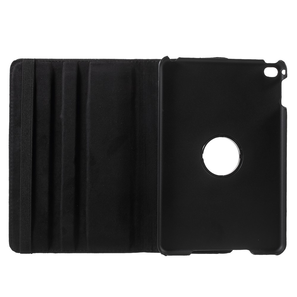 Para Ipad Mini 4 Lychee 360 ​​rotation Leather Stand Cubre - Negro-6