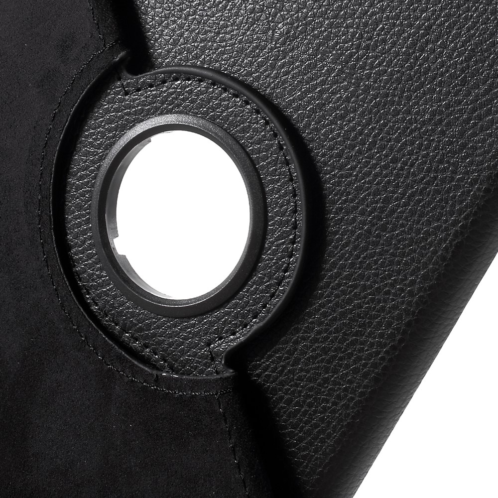 Para iPad mini 4 Lychee 360-rotação couro capa caso de suporte - preto-8