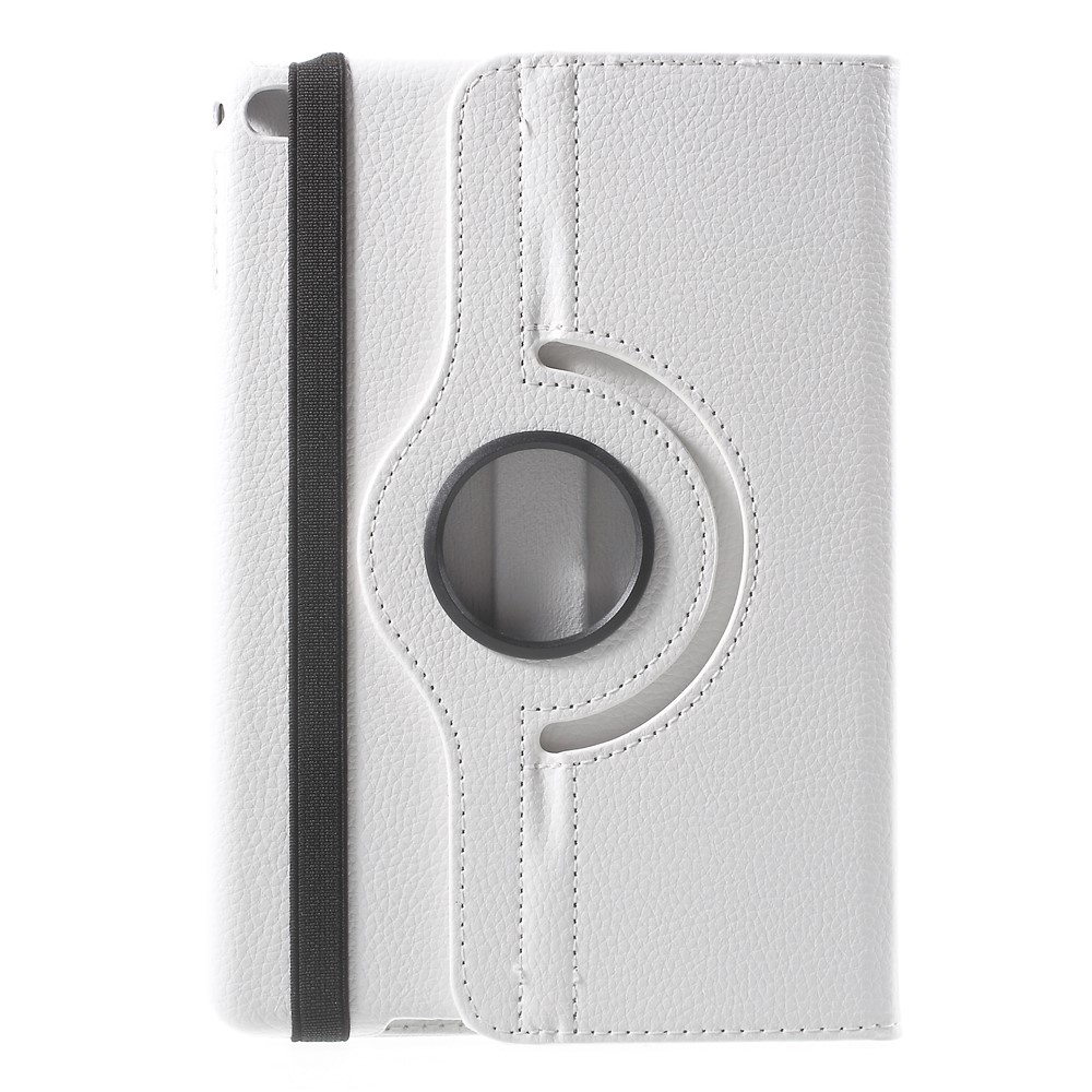 For iPad mini 4 Lychee 360-Rotation Stand Leather Tablet Case - White-3