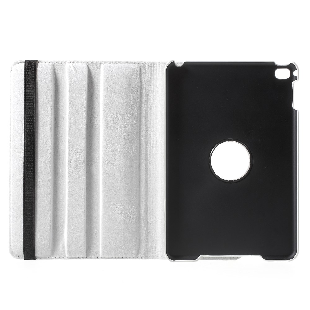 For iPad mini 4 Lychee 360-Rotation Stand Leather Tablet Case - White-6