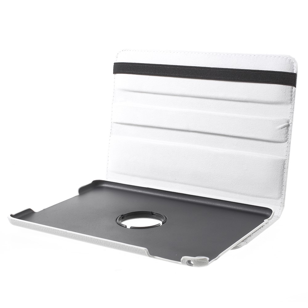For iPad mini 4 Lychee 360-Rotation Stand Leather Tablet Case - White-7