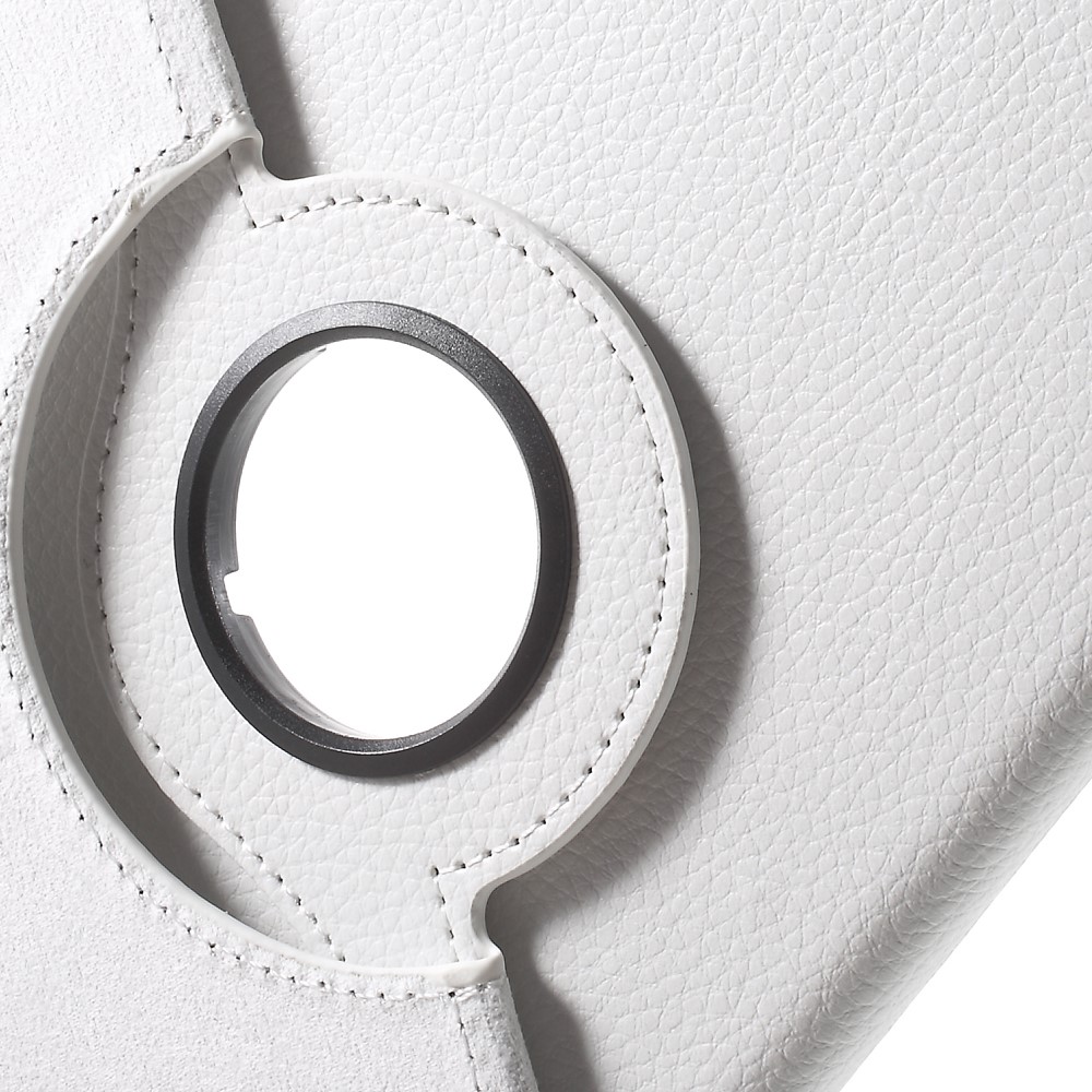 For iPad mini 4 Lychee 360-Rotation Stand Leather Tablet Case - White-8