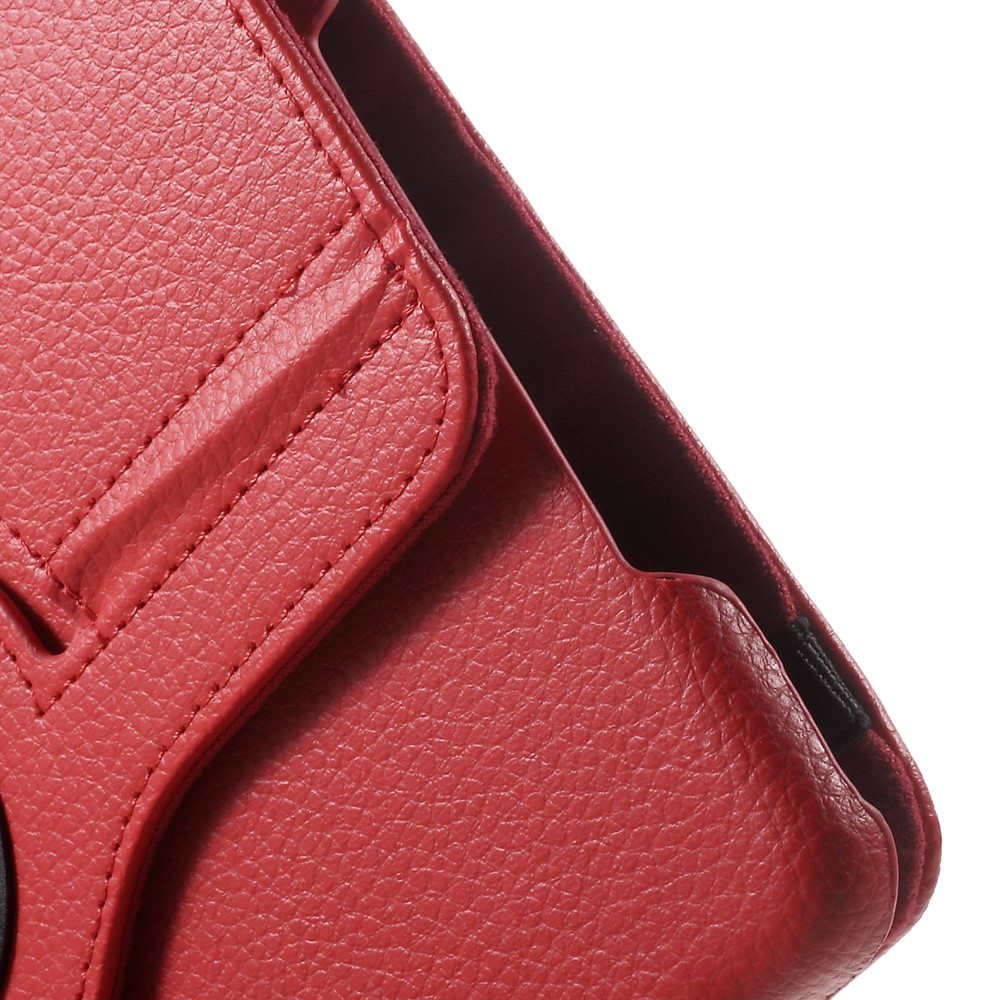 360-degree Rotating Lychee Stand Leather Cover for iPad mini 4 - Red-10