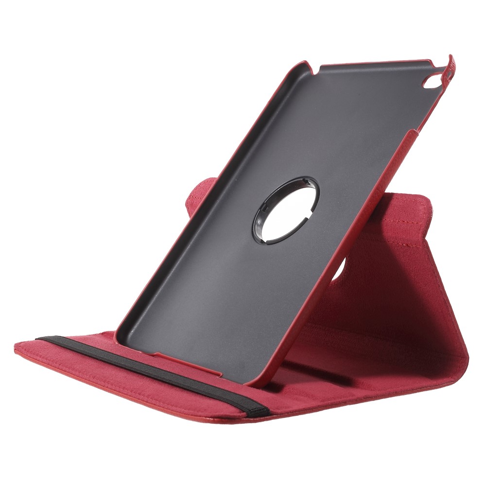 360-degree Rotating Lychee Stand Leather Cover for iPad mini 4 - Red-5