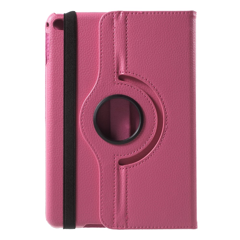 Para IPad Mini 4 Lychee 360-Rotation Stand Couro Tablet Capa - Rosa-3