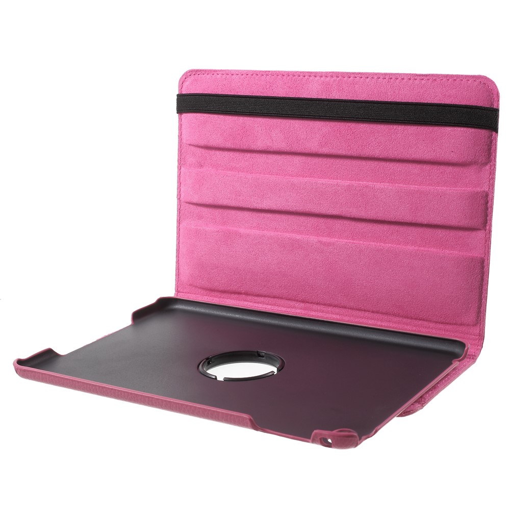 For iPad mini 4 Lychee 360-Rotation Stand Leather Tablet Cover - Rose-7