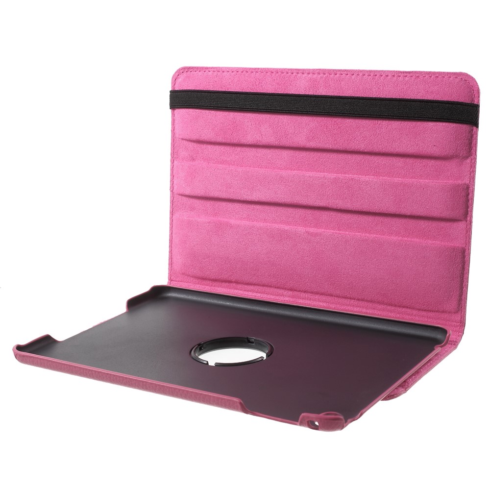 Para IPad Mini 4 Lychee 360-Rotation Stand Couro Tablet Capa - Rosa-7