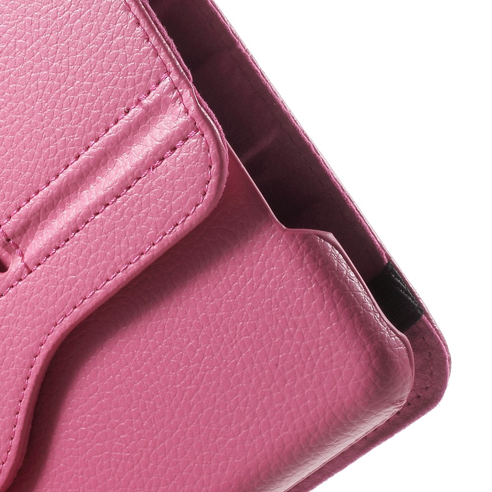 For iPad mini 4 Lychee 360-Rotation Stand Leather Tablet Cover - Rose-9