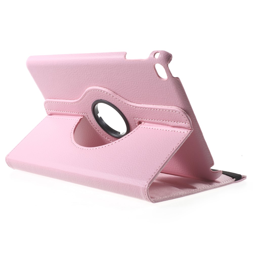 360-degree Rotating Stand Lychee Leather Case for iPad mini 4 - Pink-4