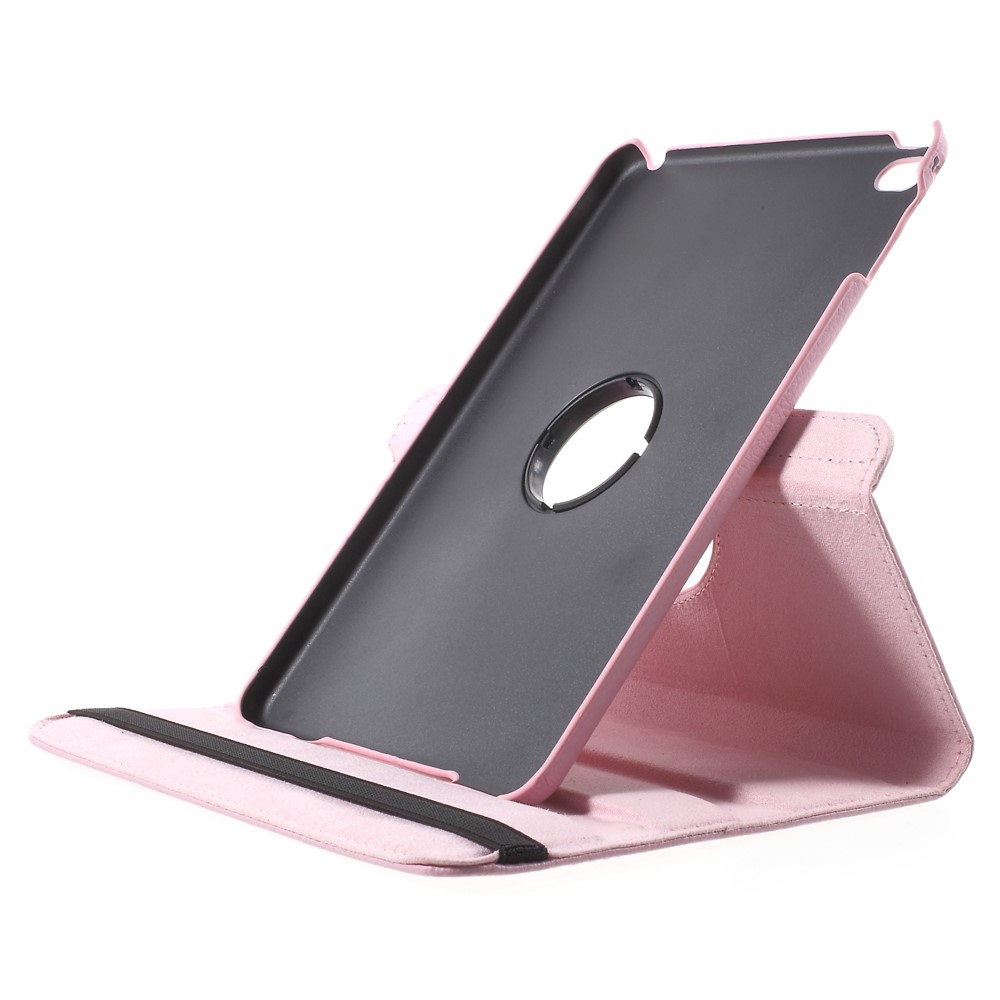 360-degree Rotating Stand Lychee Leather Case for iPad mini 4 - Pink-5