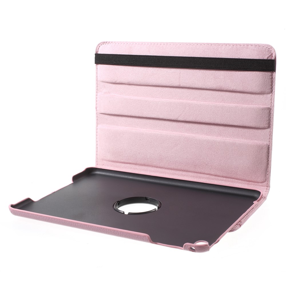 360-degree Rotating Stand Lychee Leather Case for iPad mini 4 - Pink-7