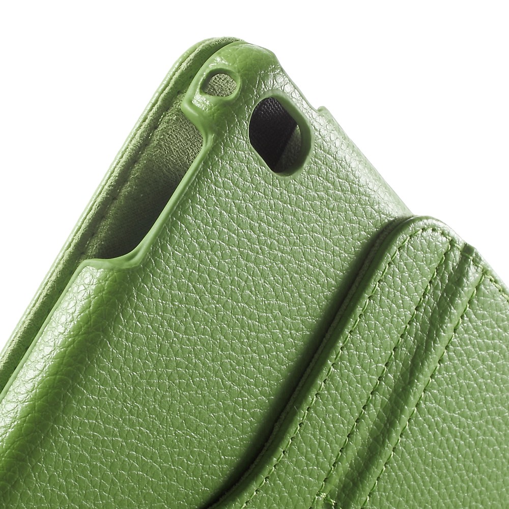 For iPad mini 4 Lychee 360-Rotation Stand Leather Case Accessory - Green-10