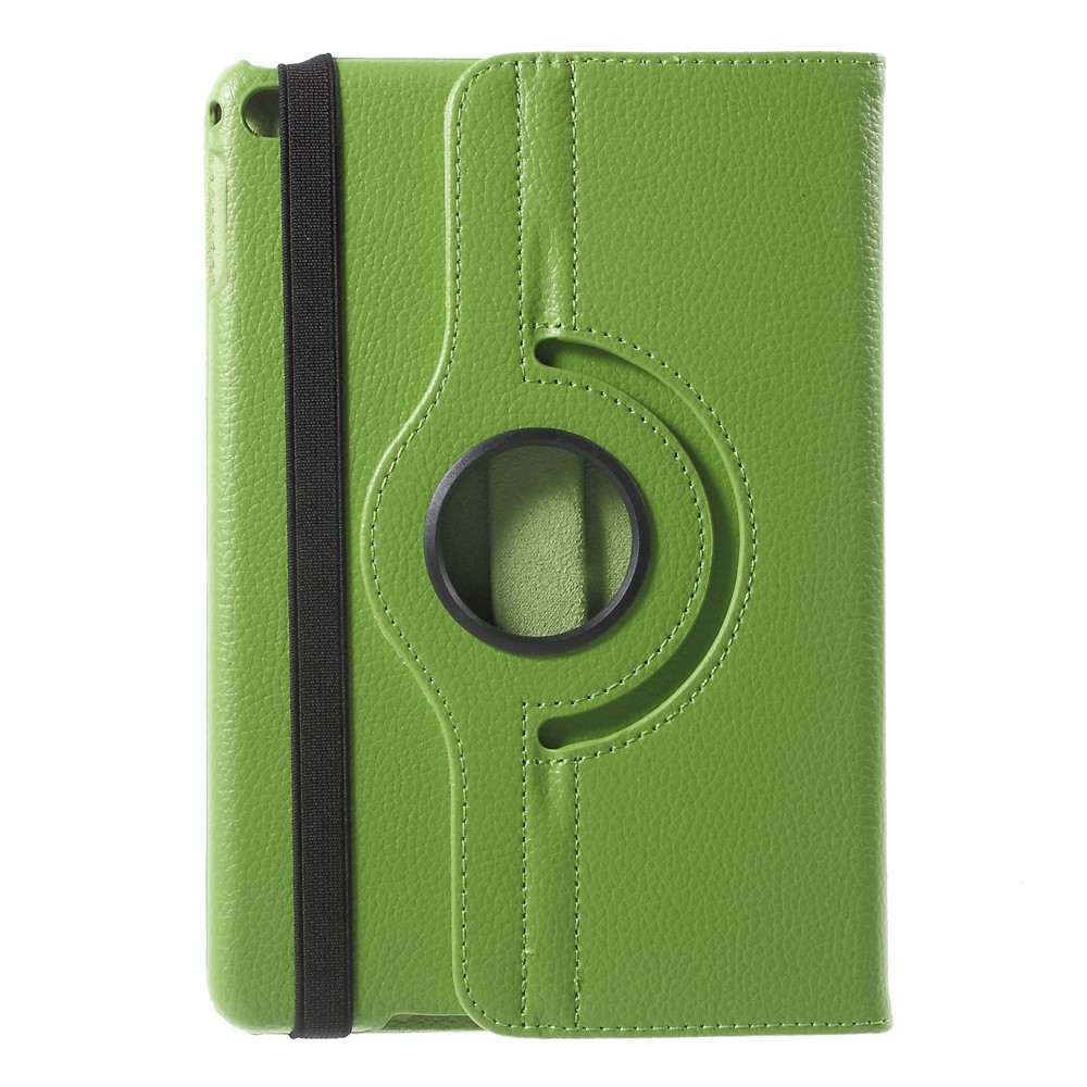 For iPad mini 4 Lychee 360-Rotation Stand Leather Case Accessory - Green-3