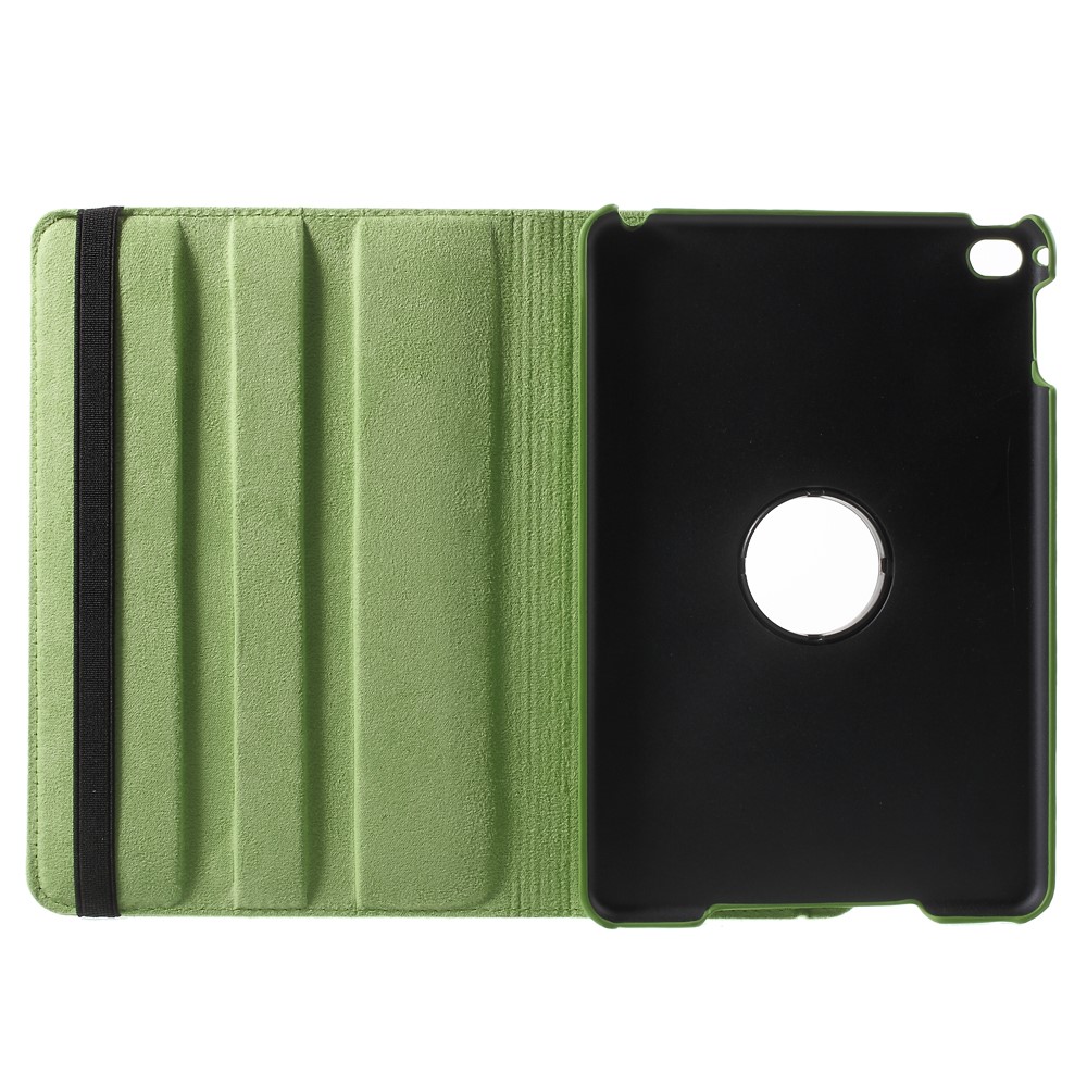 For iPad mini 4 Lychee 360-Rotation Stand Leather Case Accessory - Green-6