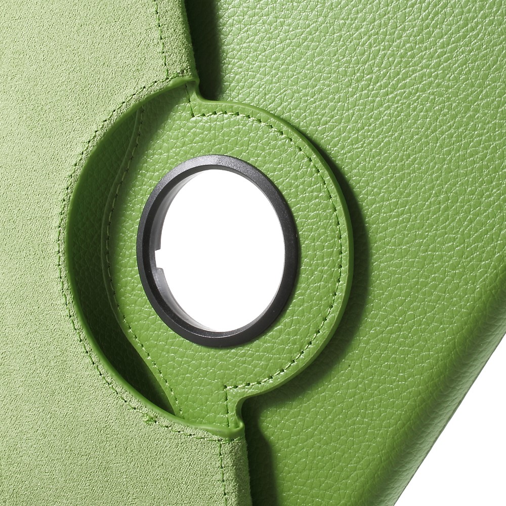 For iPad mini 4 Lychee 360-Rotation Stand Leather Case Accessory - Green-8