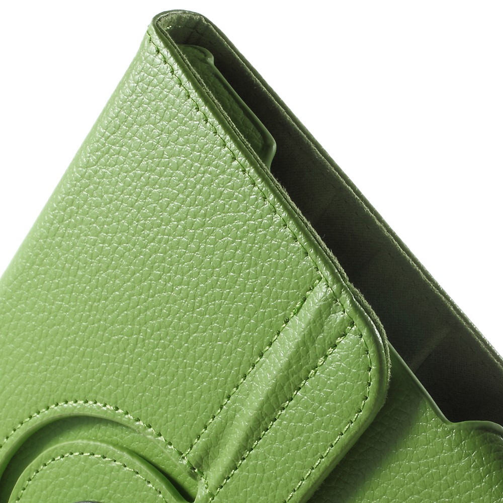 For iPad mini 4 Lychee 360-Rotation Stand Leather Case Accessory - Green-9