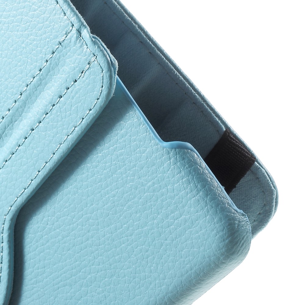 For iPad mini 4 Lychee 360-Rotation Stand Leather Shell Case - Baby Blue-10