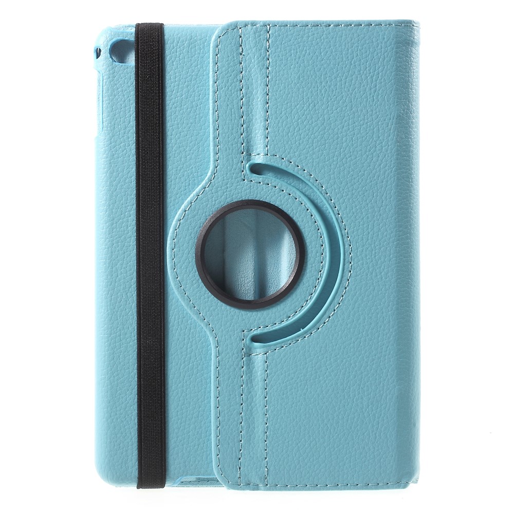 For iPad mini 4 Lychee 360-Rotation Stand Leather Shell Case - Baby Blue-3