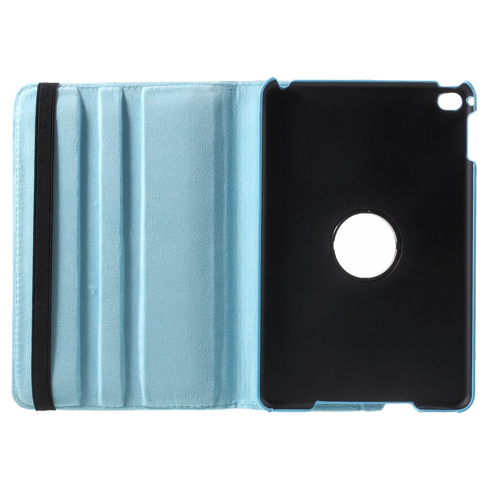 For iPad mini 4 Lychee 360-Rotation Stand Leather Shell Case - Baby Blue-6