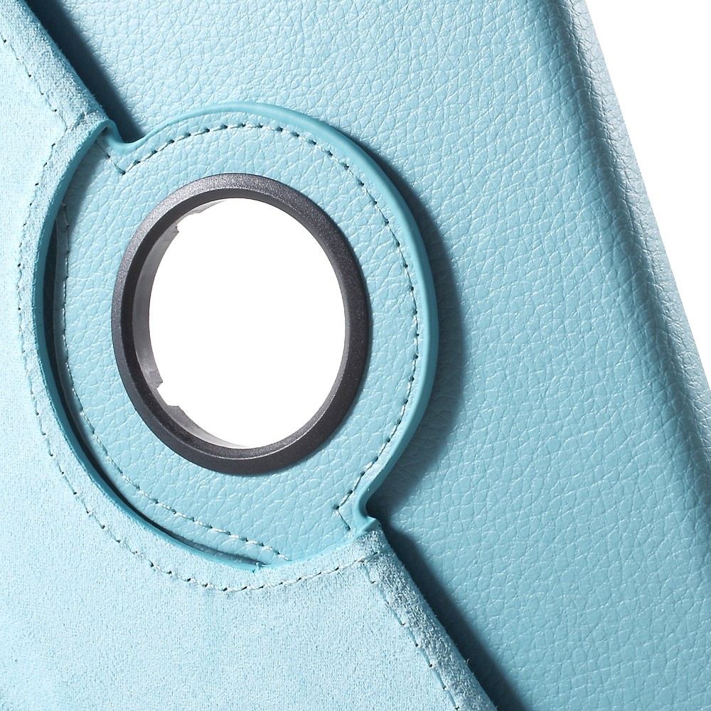 For iPad mini 4 Lychee 360-Rotation Stand Leather Shell Case - Baby Blue-9