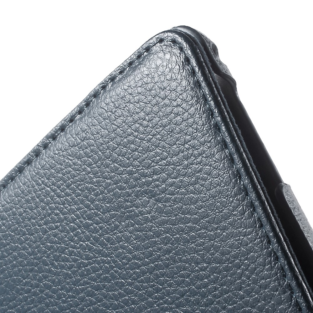 For iPad mini 4 Lychee 360-Rotation Stand Leather Protective Case - Dark Blue-10