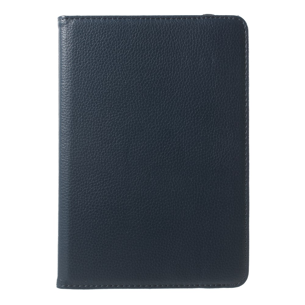 For iPad mini 4 Lychee 360-Rotation Stand Leather Protective Case - Dark Blue-2
