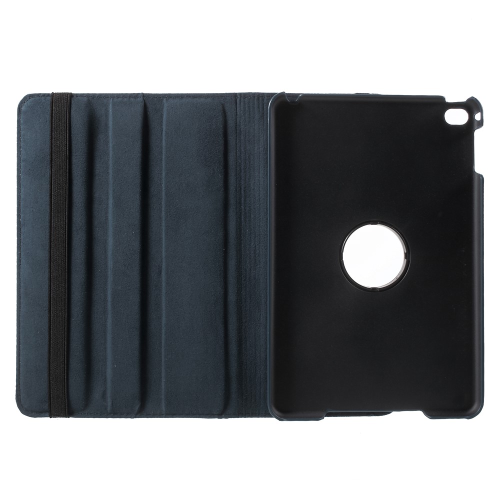 For iPad mini 4 Lychee 360-Rotation Stand Leather Protective Case - Dark Blue-6