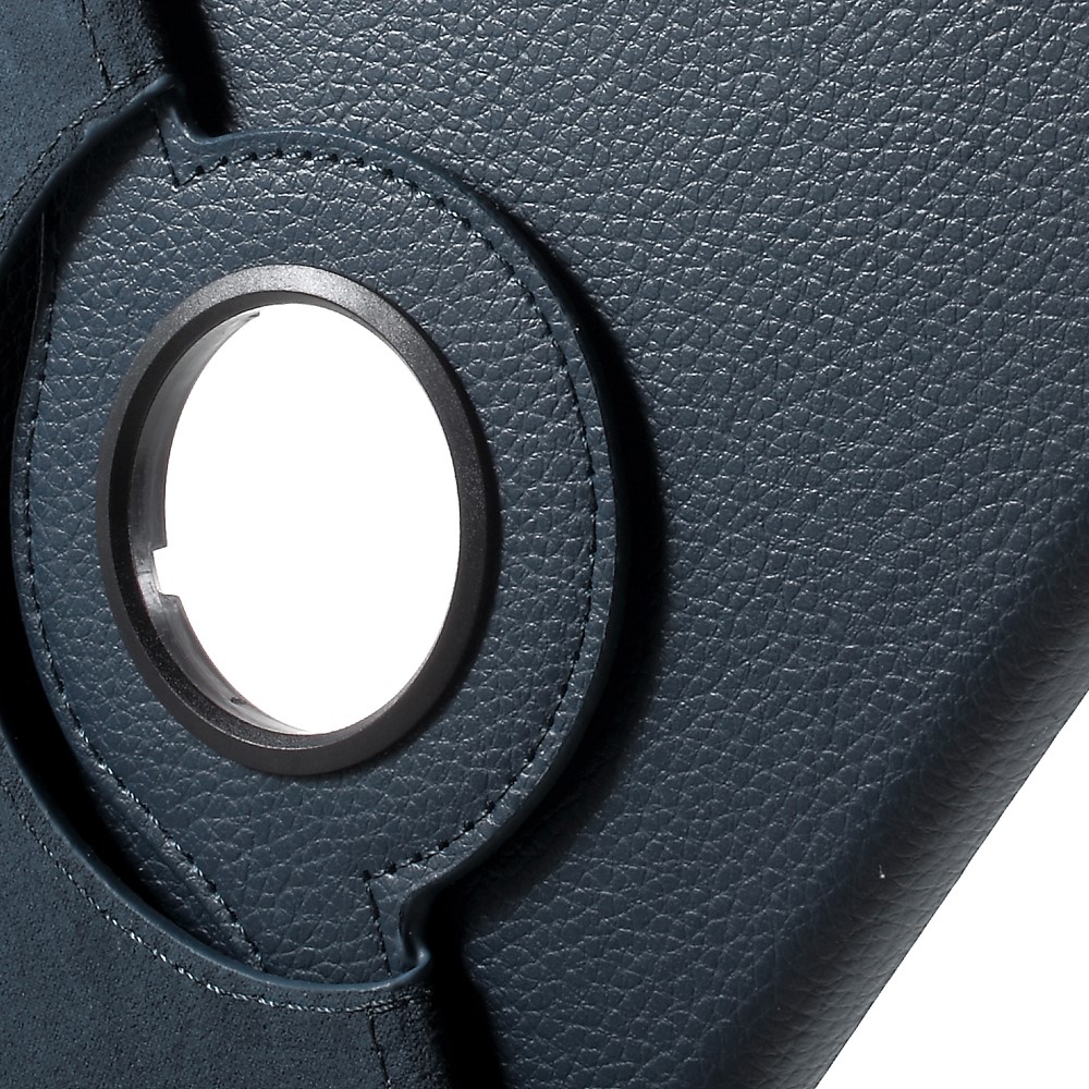 For iPad mini 4 Lychee 360-Rotation Stand Leather Protective Case - Dark Blue-8