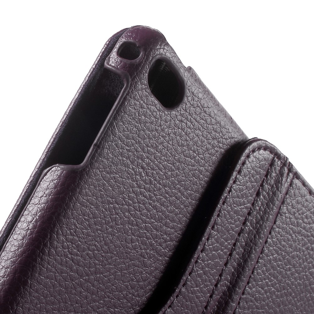 360-degree Rotating Stand Lychee Leather Cover for iPad mini 4 - Purple-10