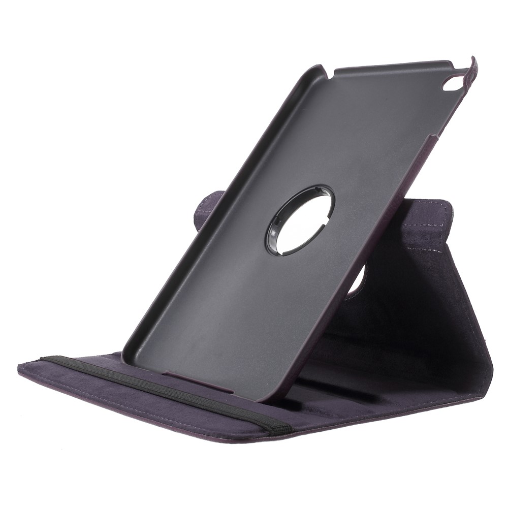 360-degree Rotating Stand Lychee Leather Cover for iPad mini 4 - Purple-5