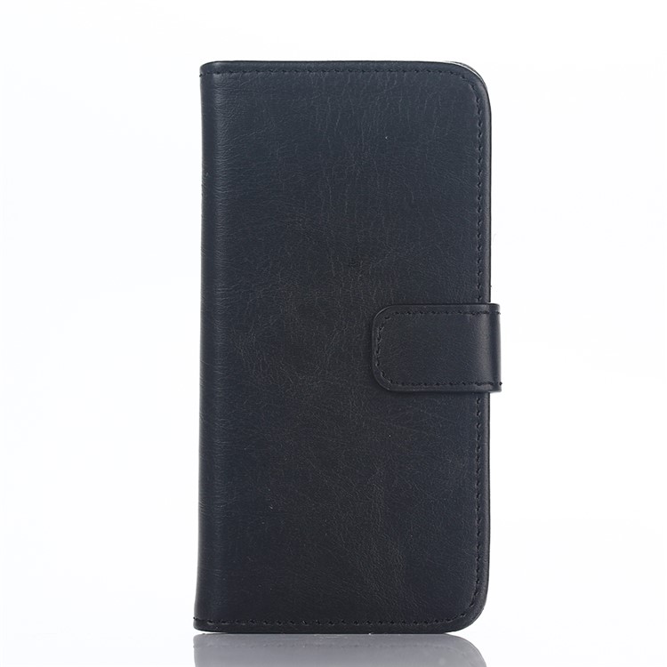 For iPod Touch 6 Retro Crazy Horse Leather Wallet Case with Stand - Black-1