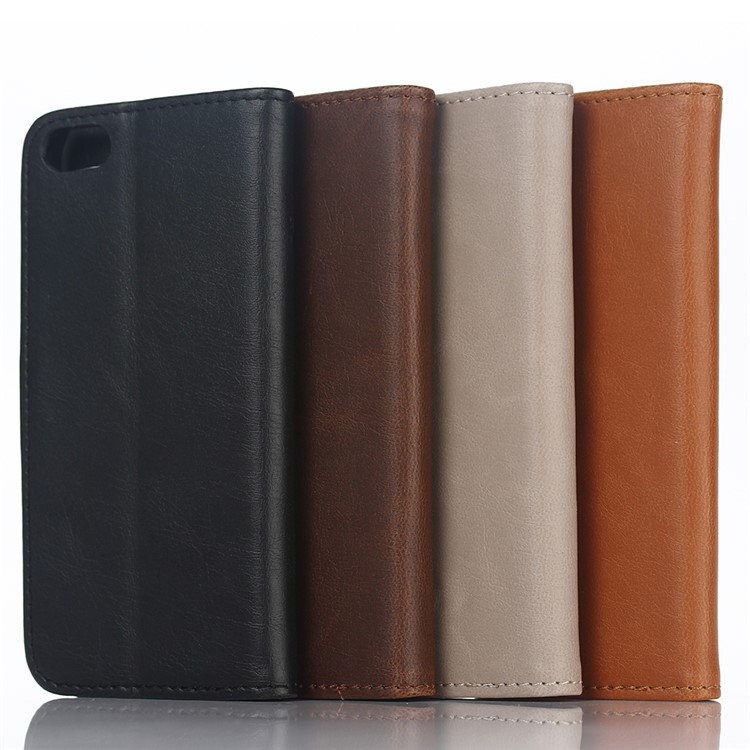 For iPod Touch 6 Retro Crazy Horse Stand Wallet Leather Phone Case - Coffee-11