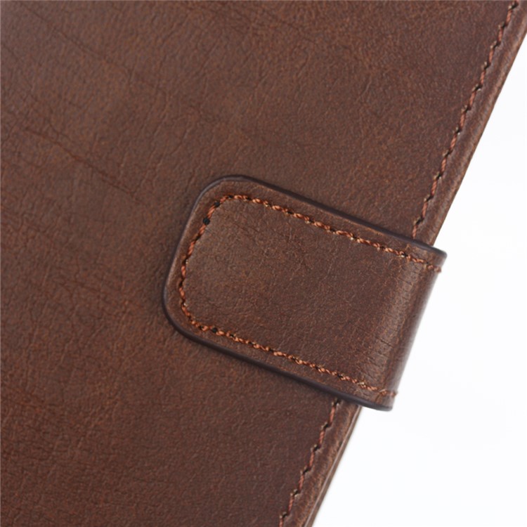 For iPod Touch 6 Retro Crazy Horse Stand Wallet Leather Phone Case - Coffee-5