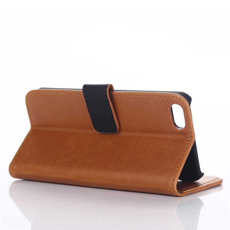 For iPod Touch 6 Wallet Leather Case with Stand & Retro Crazy Horse Texture - Brown-4