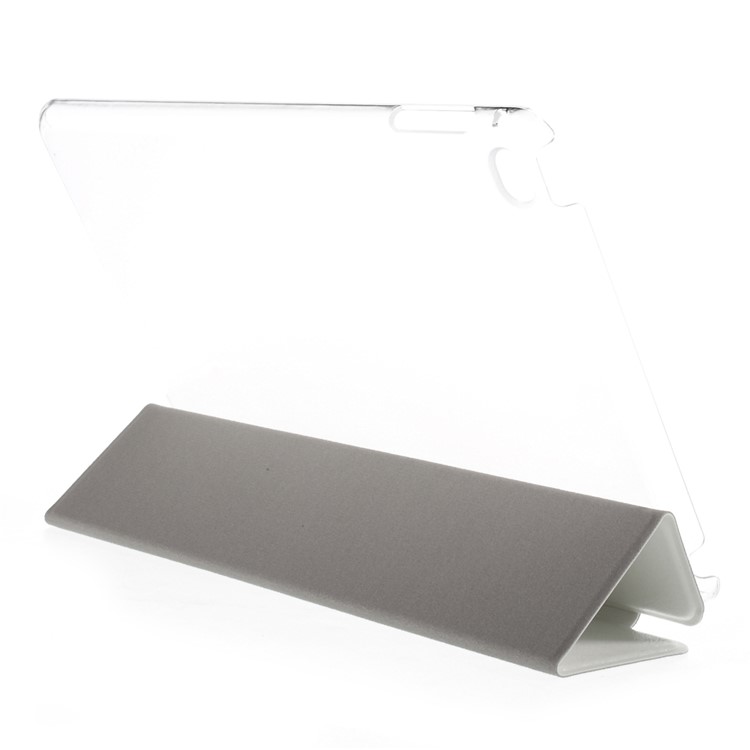 For iPad mini 4 Silk Texture Tri-Fold Smart Leather Stand Cover Shell - White-4